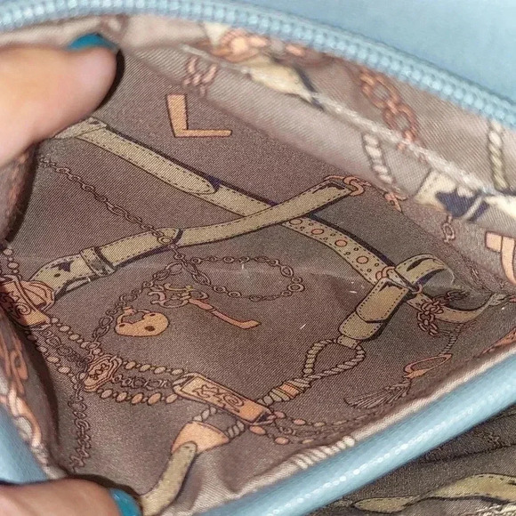 EUC BLUE VEGAN LEATHER CROSSBODY - Picture 8 of 13